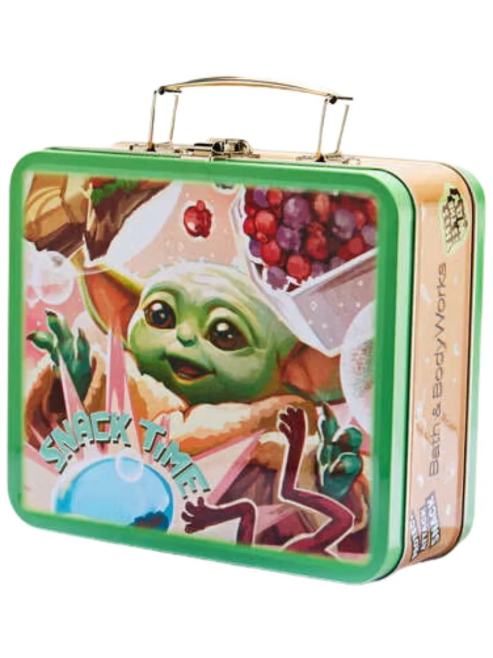 NWT!!! Green Baby Yoda Snack Time Tin Lunchbox - Bath & Body Works